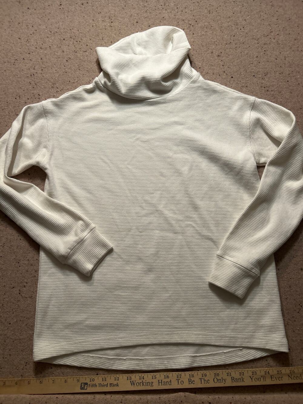 Lands End Cowl Neck Shirt Women's Small Cream Ivory